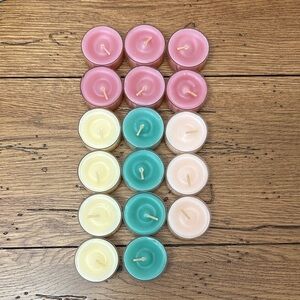 PartyLite Assorted Tealight Candles - Cream, Green, Pink